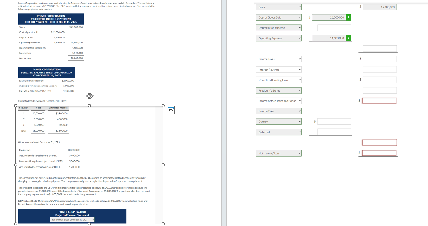 \ $ Sales Cost of Goods Sold Depreciation Expense