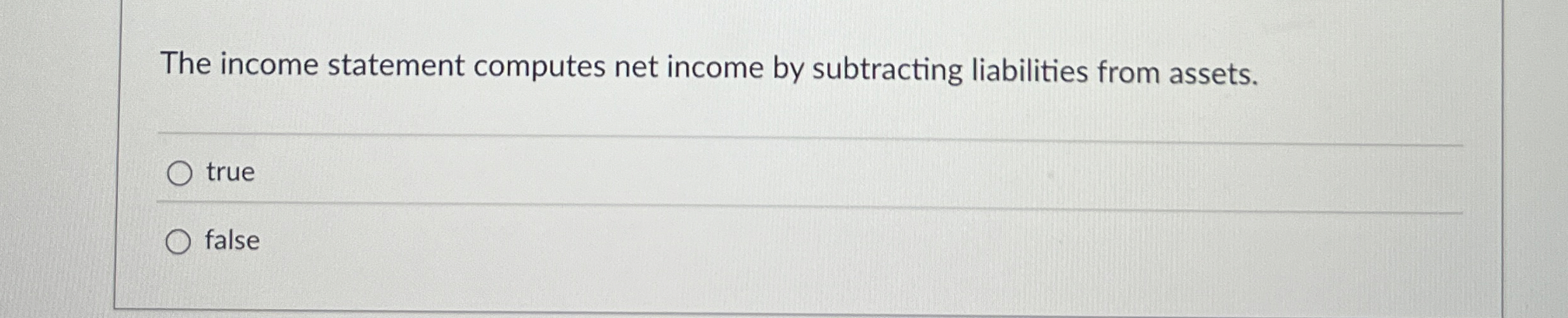 The income statement computes net income by