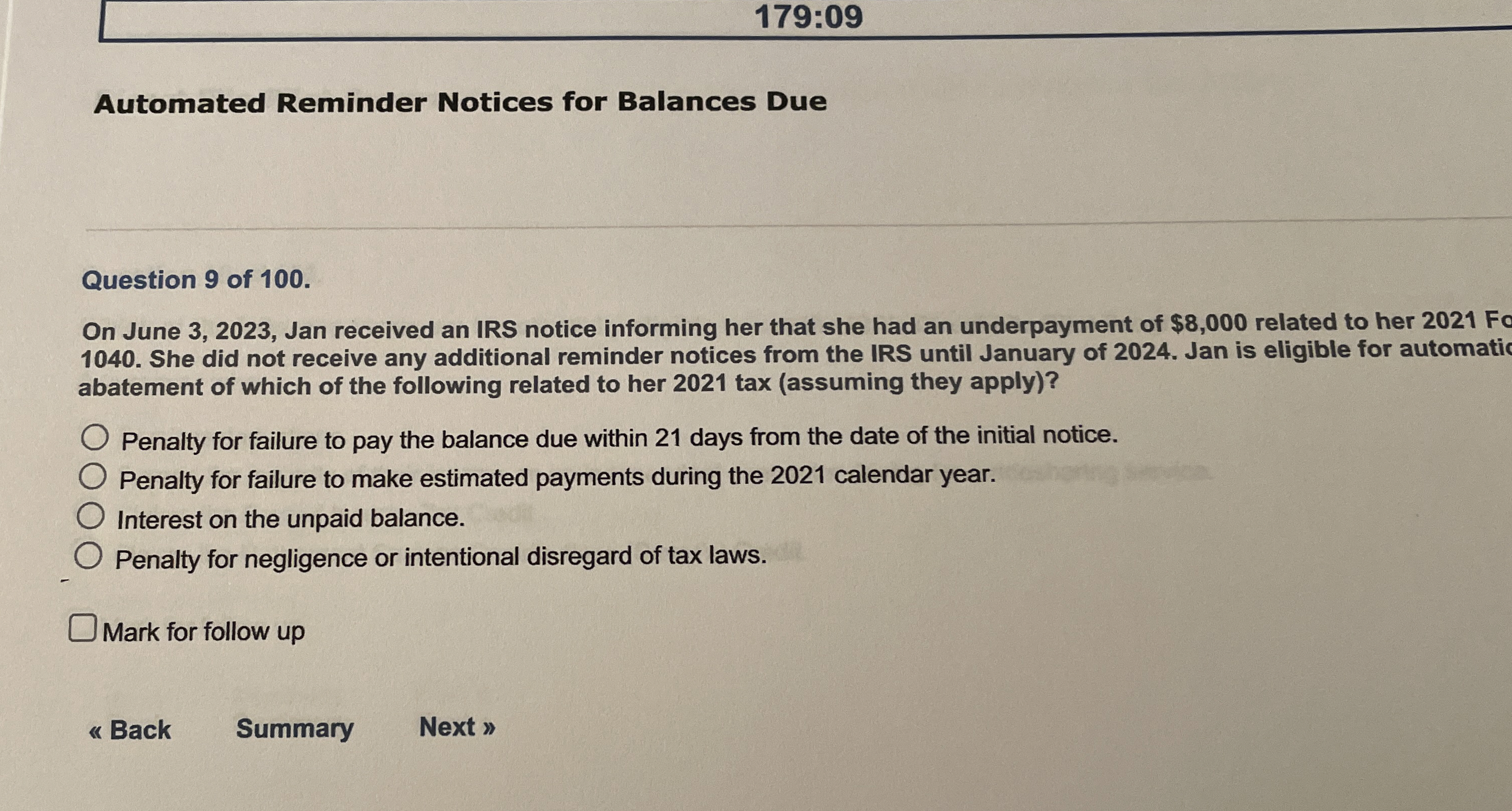 1 7 9 : 0 9 Automated Reminder Notices for