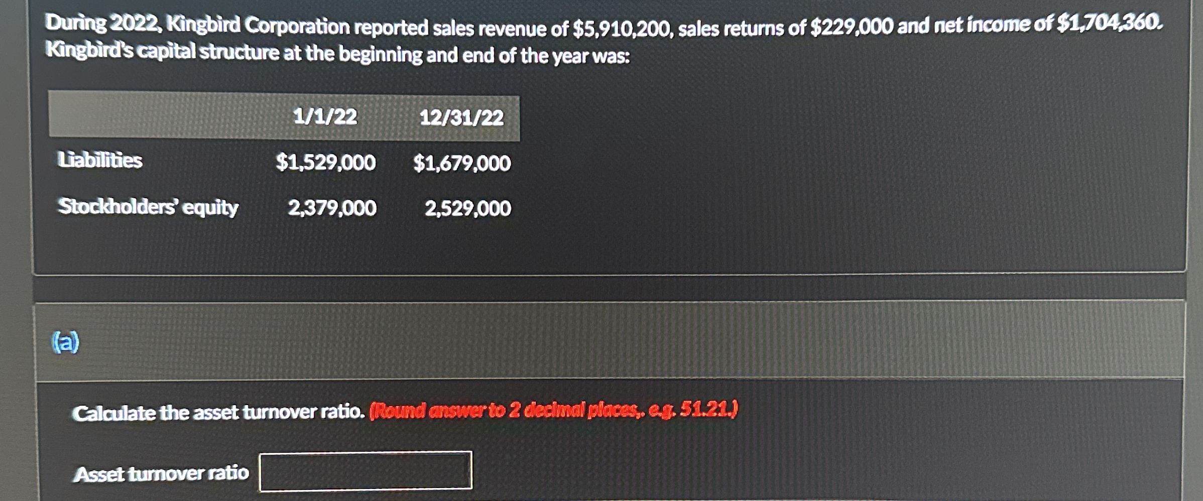 During 2 0 2 2 , Kingbird Corporation reported