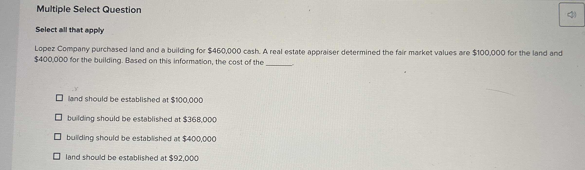 Multiple Select Question Select all that apply