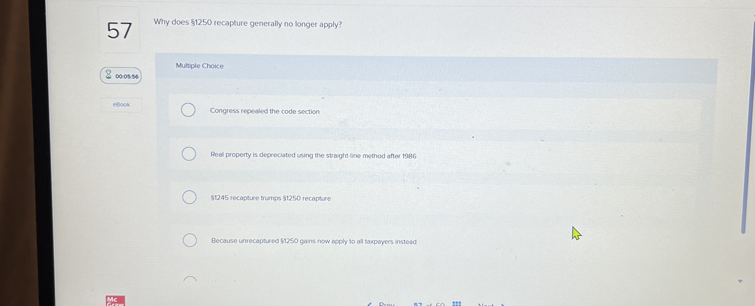 5 7 Why does $ 1 2 5 0 recapture generally no