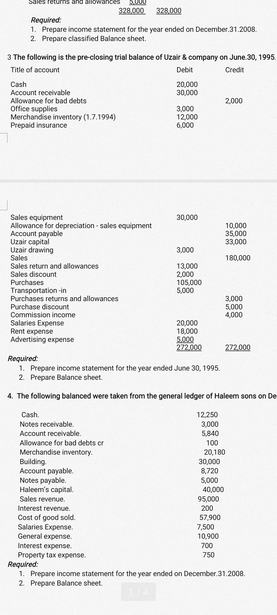 Sales returns and allowances \ ( \ quad \ frac {