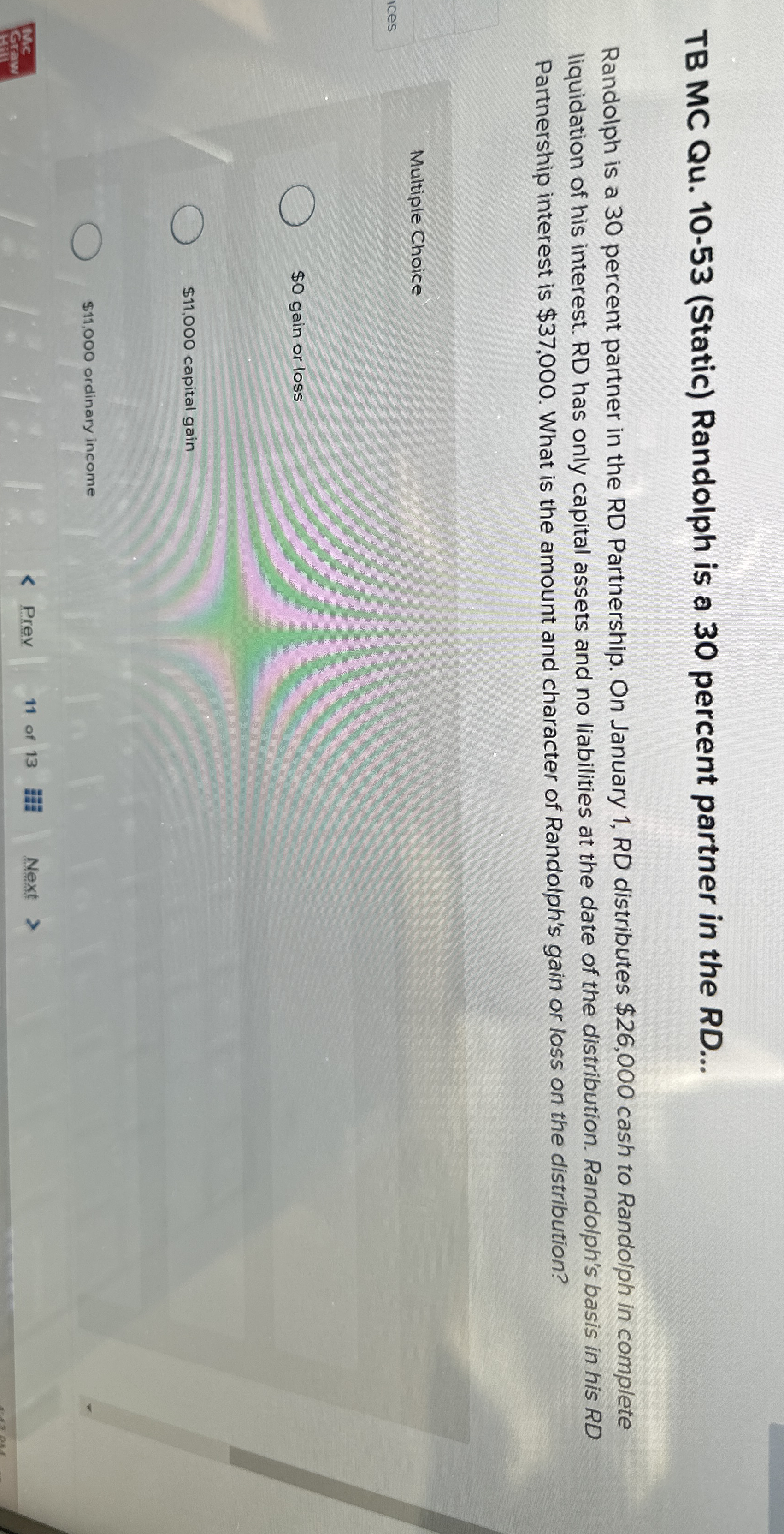 TB MC Qu . 1 0 - 5 3 ( Static ) Randolph is a 3 0