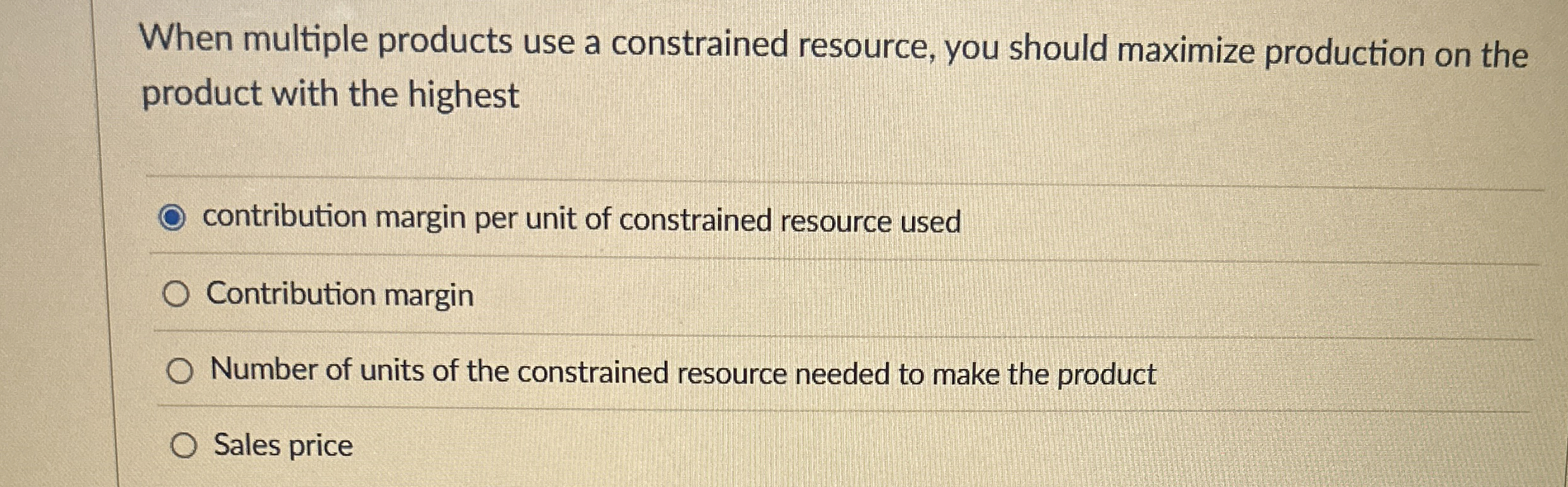 When multiple products use a constrained