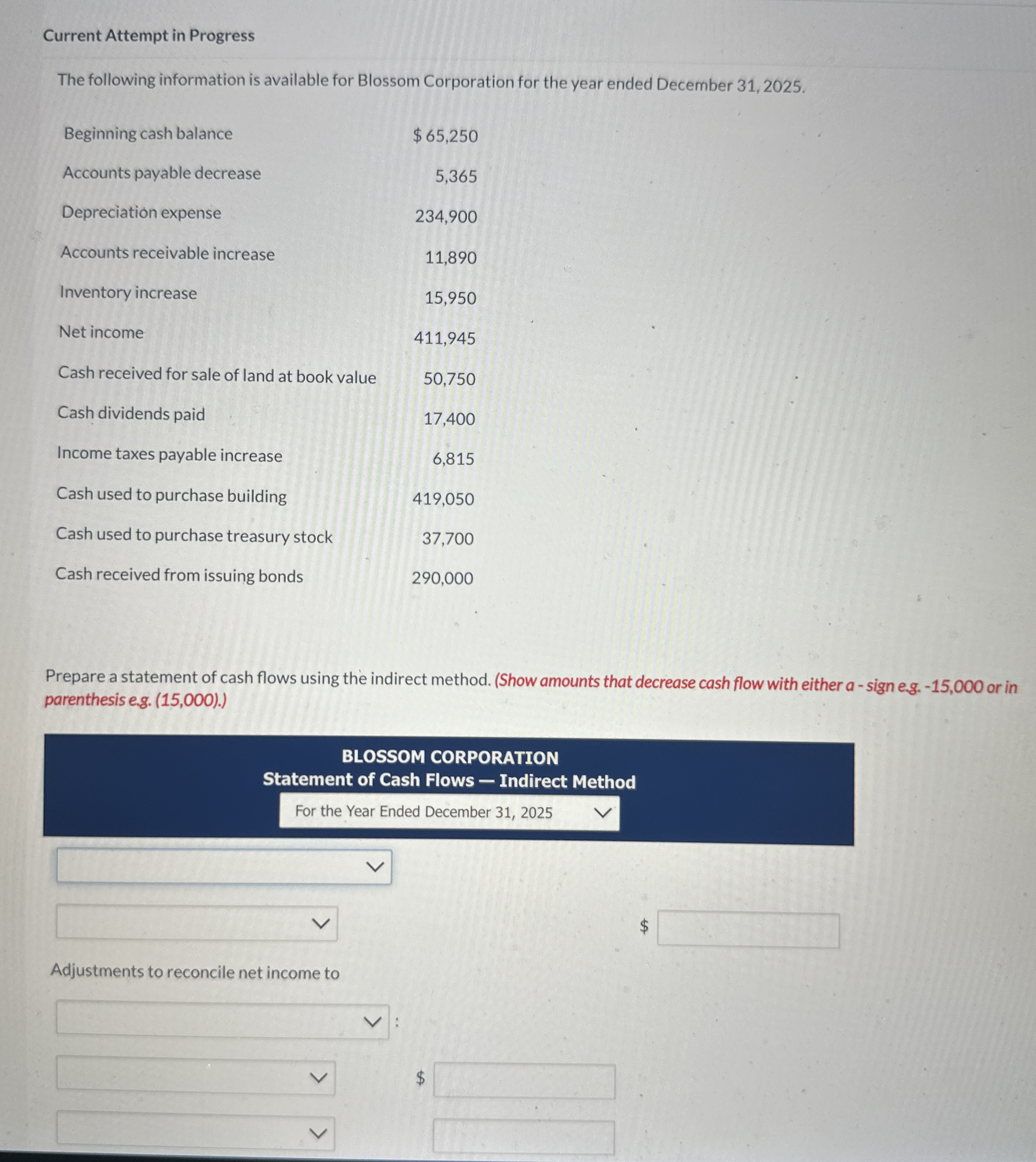 Current Attempt in Progress The following