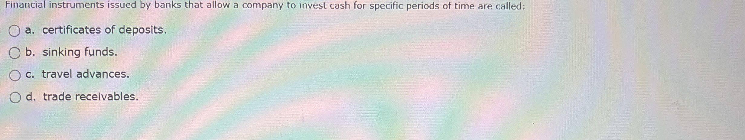 Financial instruments issued by banks that allow