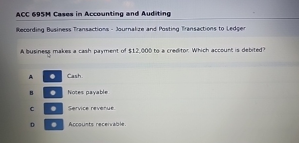 ACC 6 9 5 M Cases in Accounting and Auditing