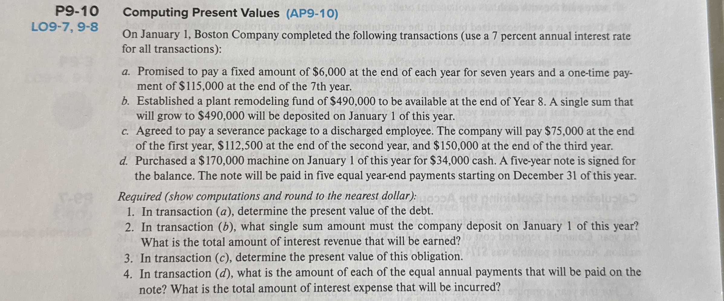 P 9 - 1 0 Computing Present Values ( AP 9 - 1 0 )