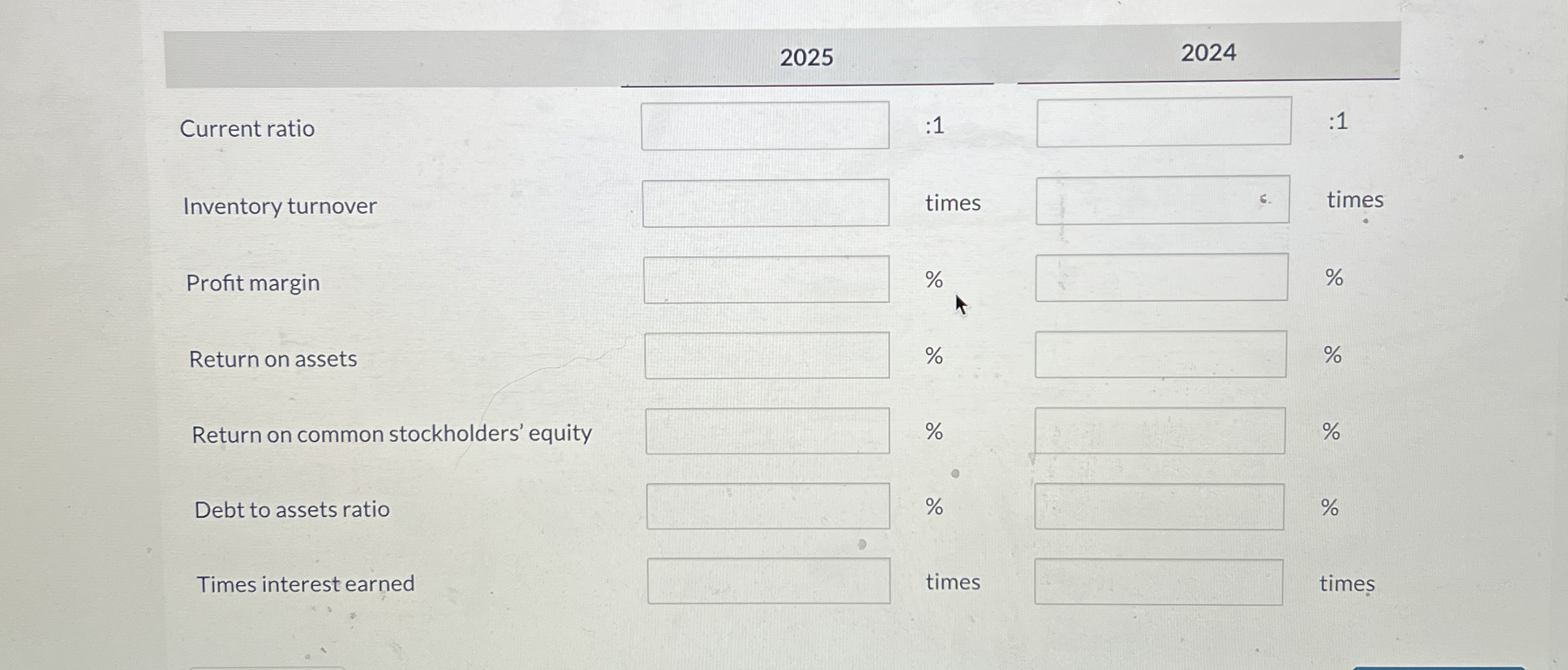 \ table [ [ Carla Vista Company Balance Sheets