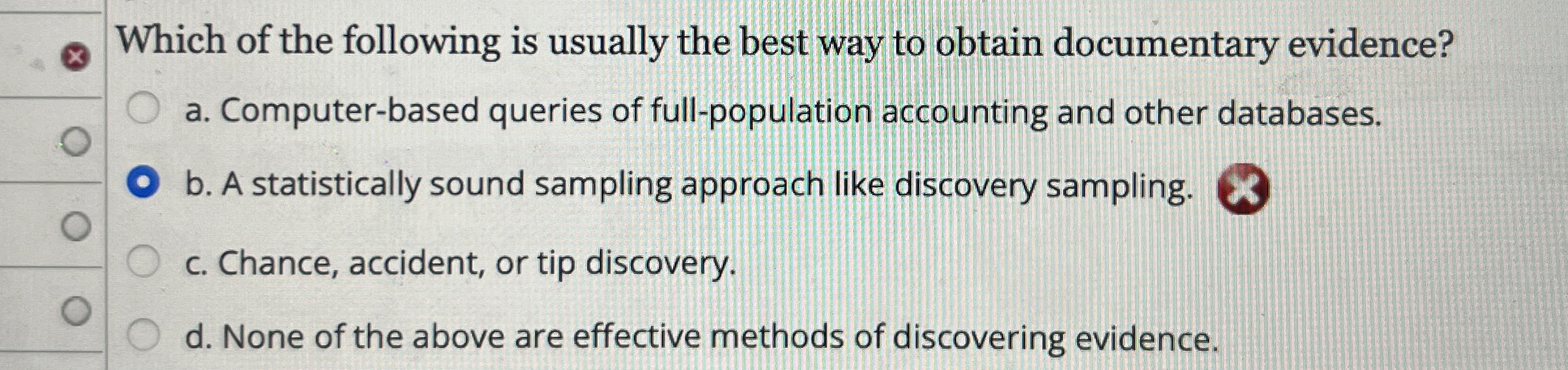 Which of the following is usually the best way to