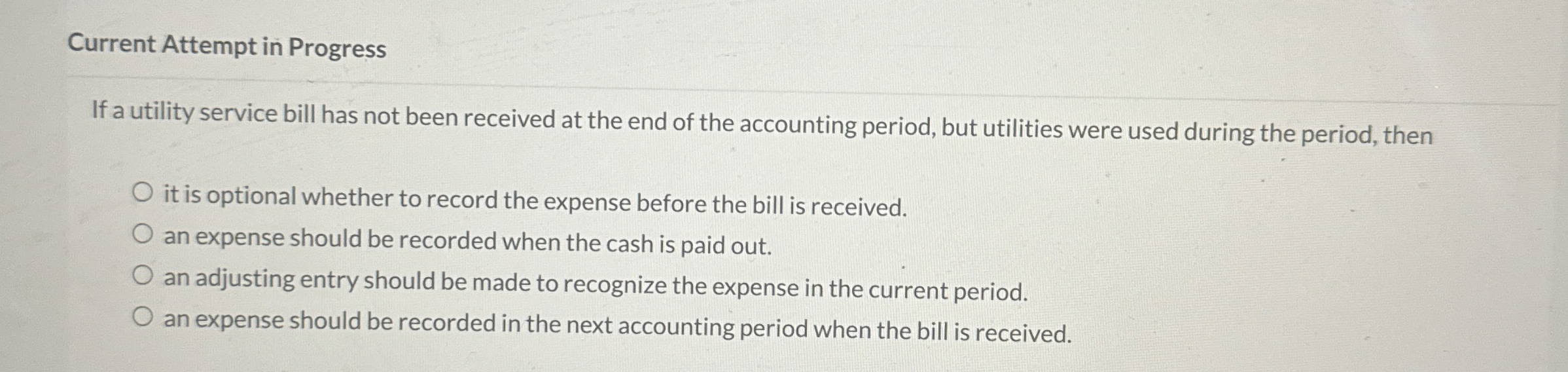 Current Attempt in Progress If a utility service