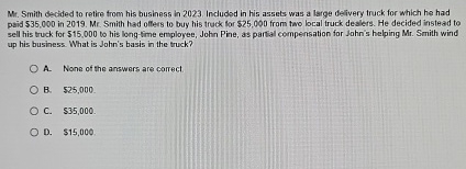 Mr . Smith decided to retire from his business in