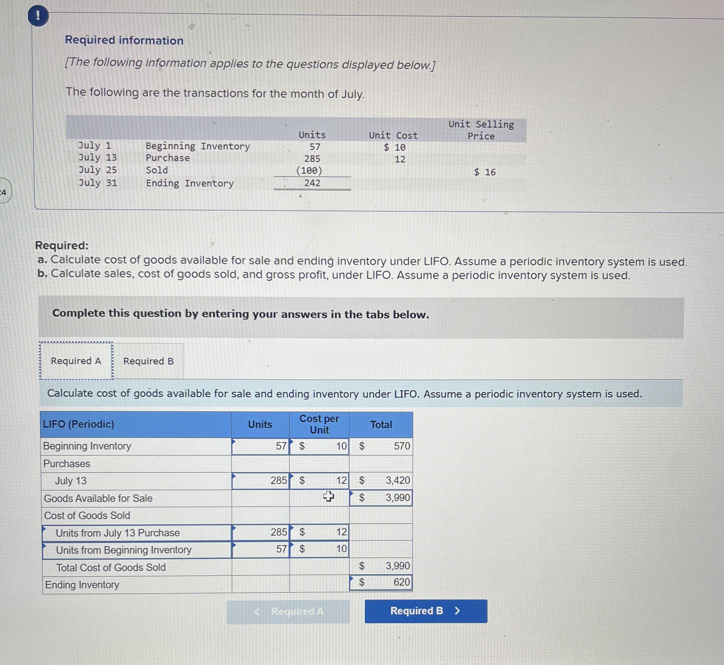 Required information [ The following information