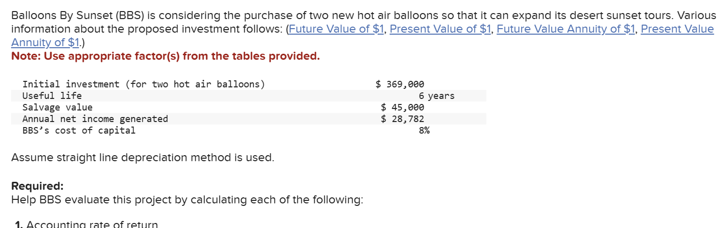 Balloons By Sunset ( BBS ) is considering the