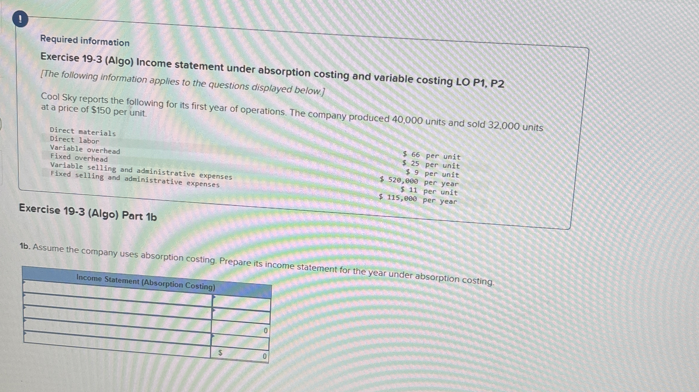 ! Required information Exercise 1 9 - 3 ( Algo )
