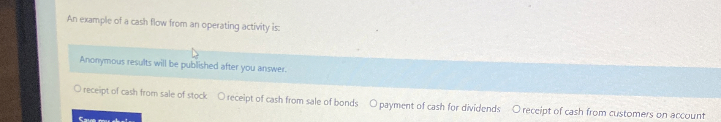 An example of a cash flow from an operating