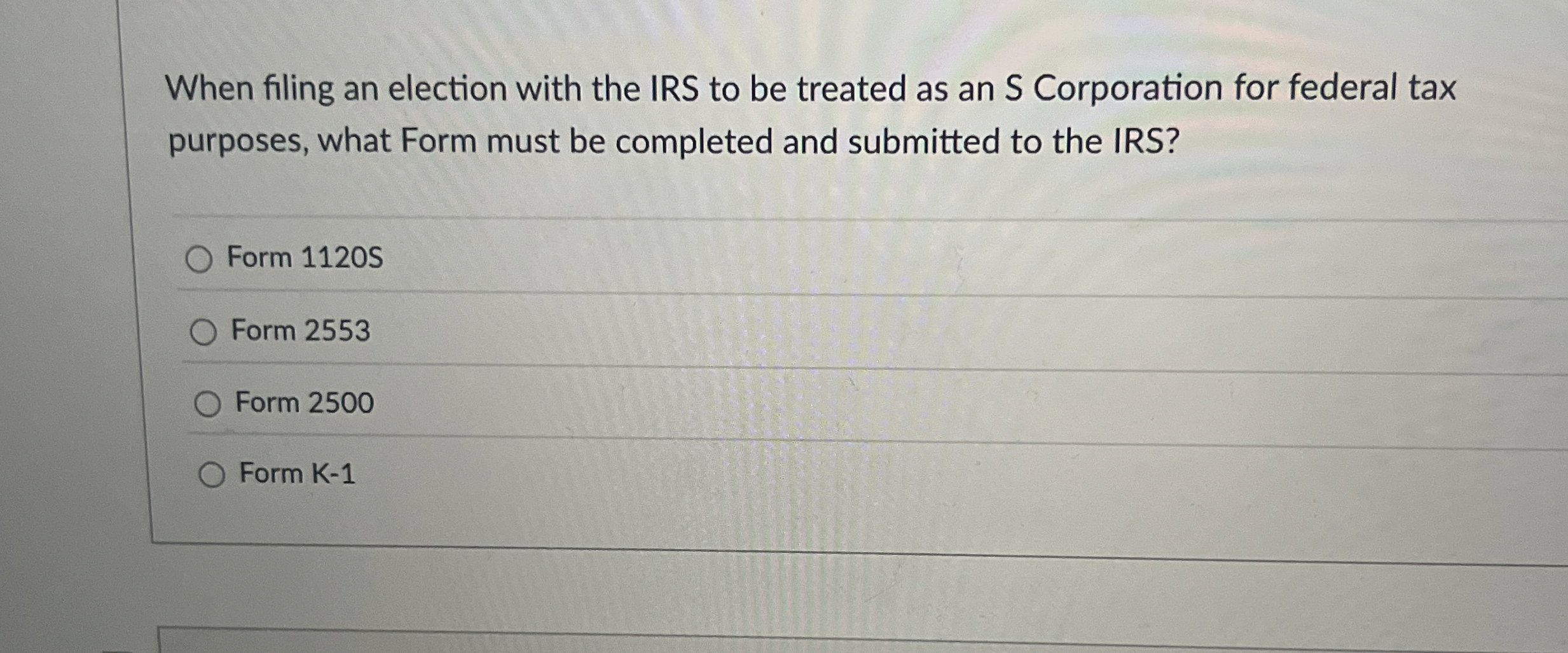 When filing an election with the IRS to be