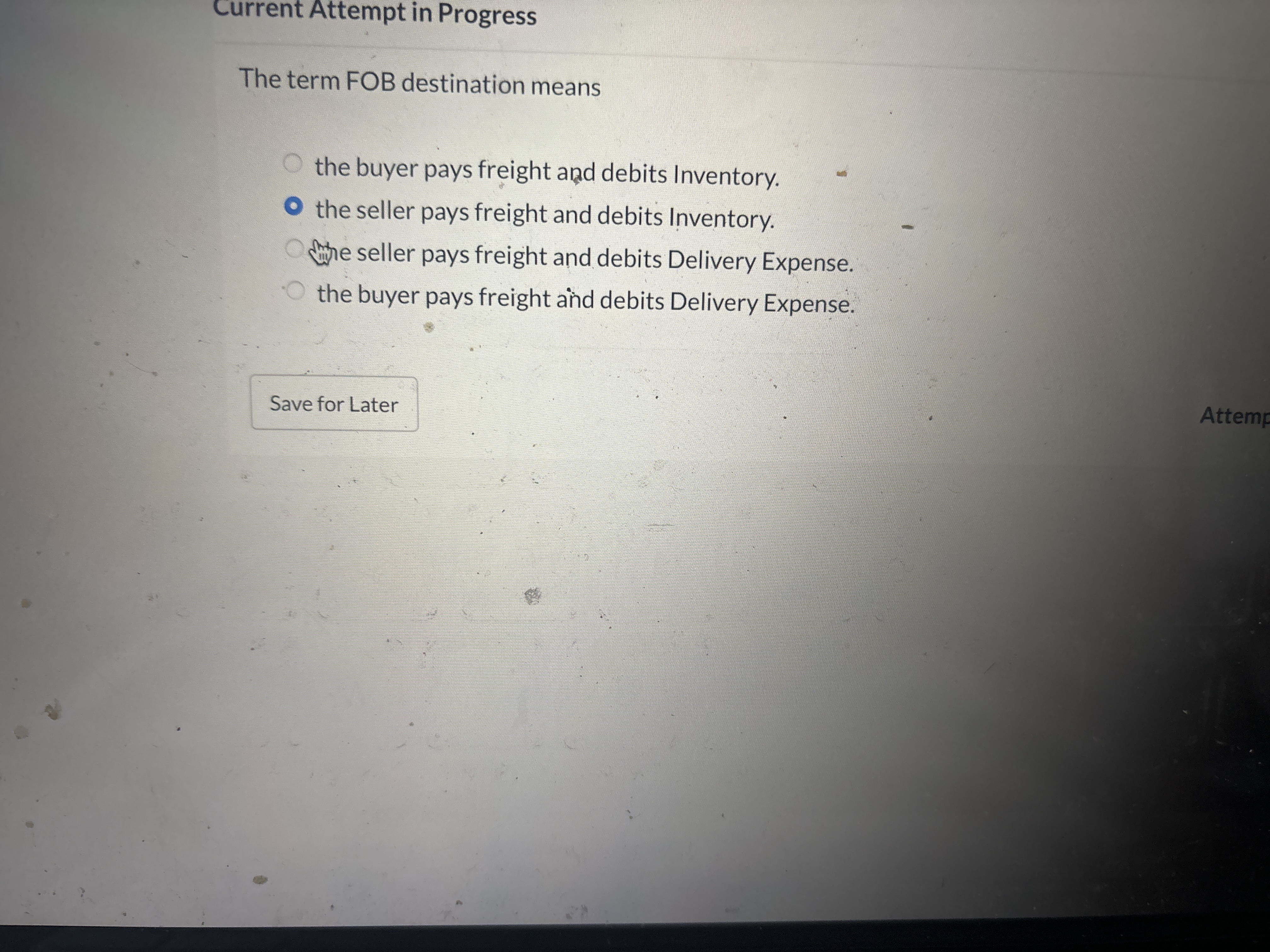 Current Attempt in Progress The term FOB