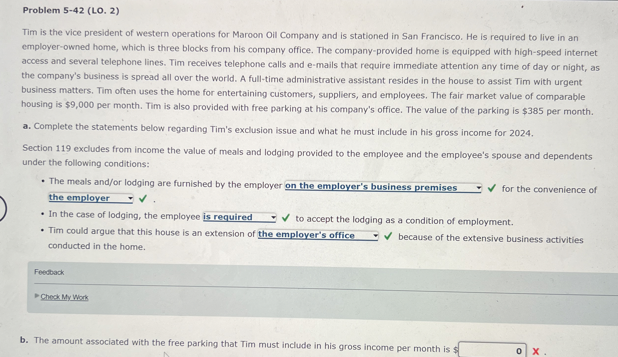 Problem 5 - 4 2 ( LO . 2 ) Tim is the vice