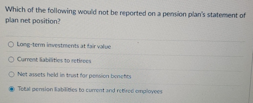 Which of the following would not be reported on a