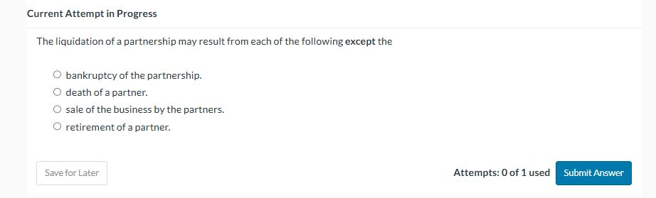 Current Attempt in Progress The liquidation of a