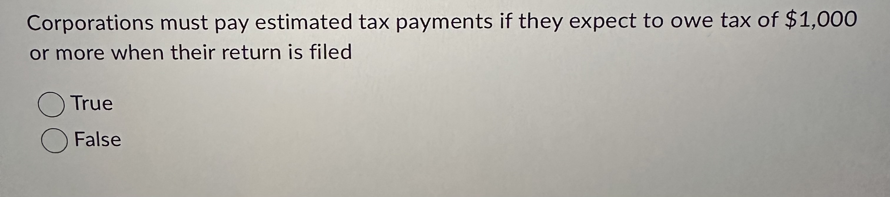 Corporations must pay estimated tax payments if