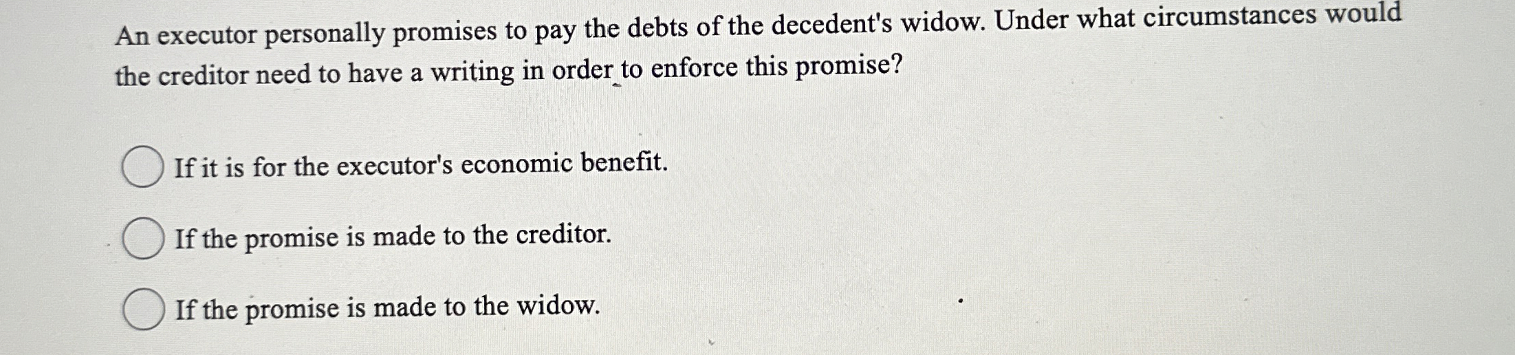 An executor personally promises to pay the debts