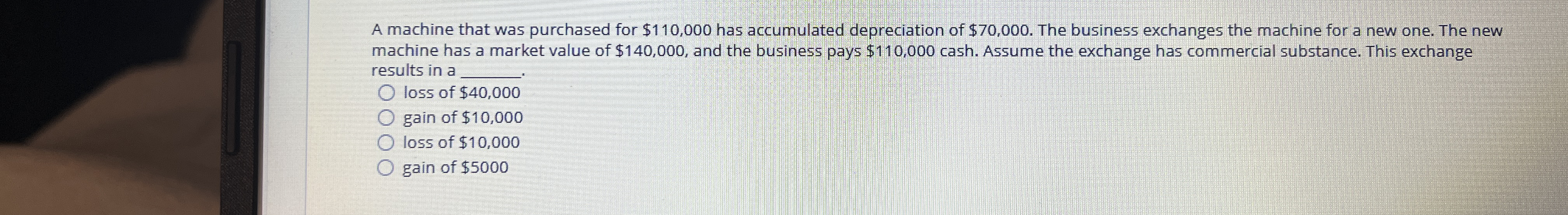 A machine that was purchased for $ 1 1 0 , 0 0 0