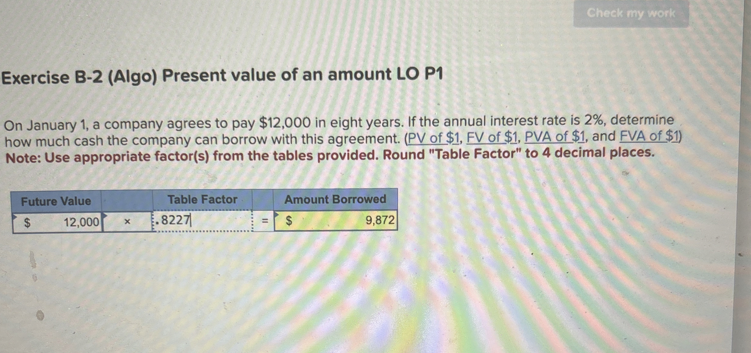 Check my work Exercise B - 2 ( Algo ) Present