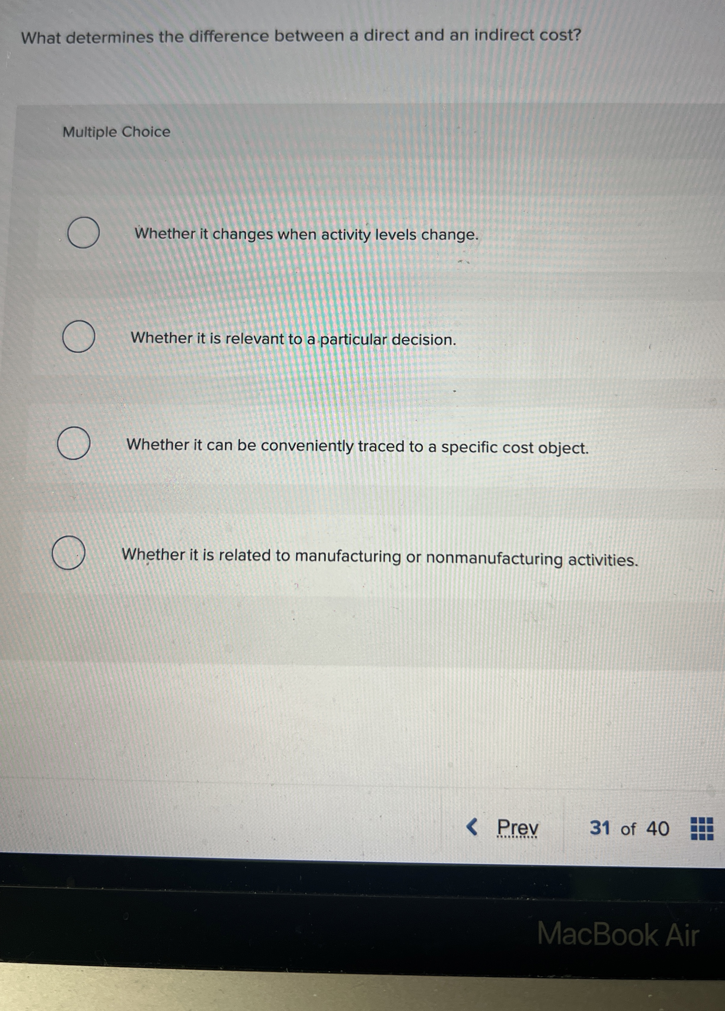 What determines the difference between a direct