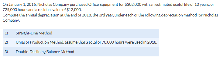 On January 1 , 2 0 1 6 , Nicholas Company