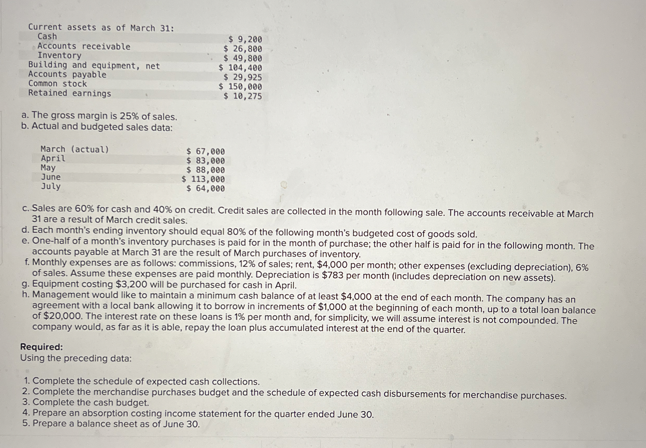 \ table [ [ Current assets as of March 3 1 : , ]