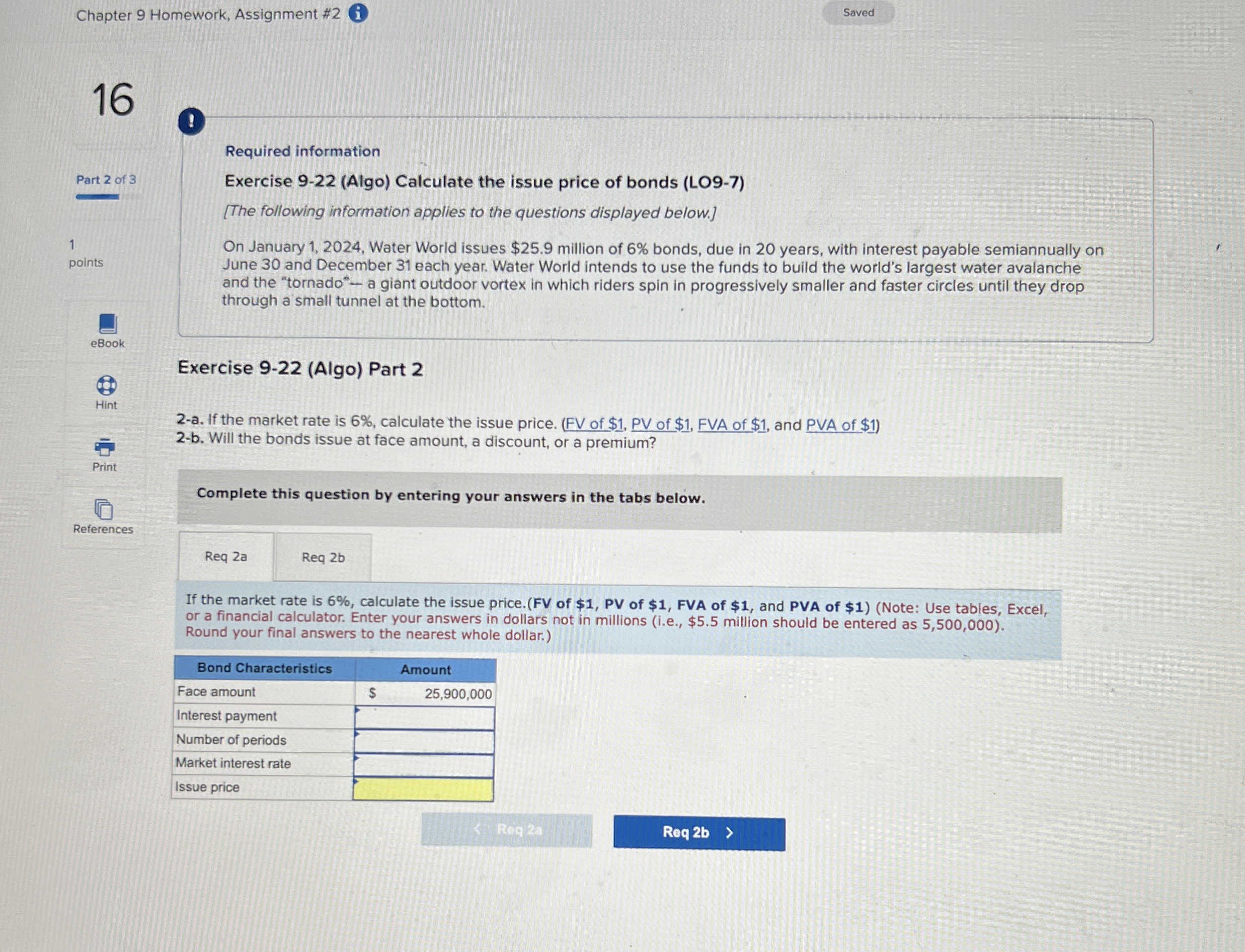 Chapter 9 Homework, Assignment # 2 Saved 1 6 Part