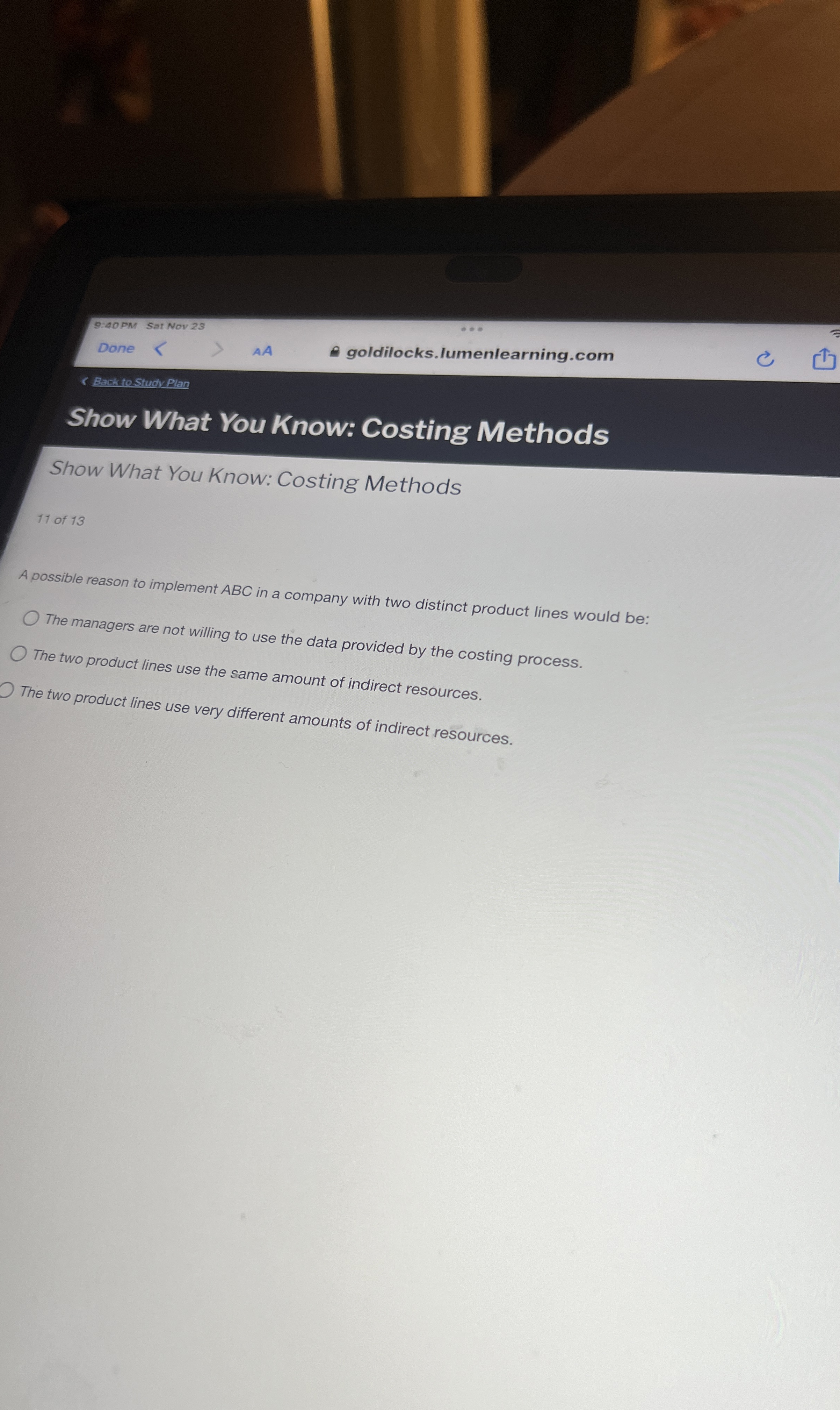 9 : 4 0 PM Sat NOV 2 3 Done AA