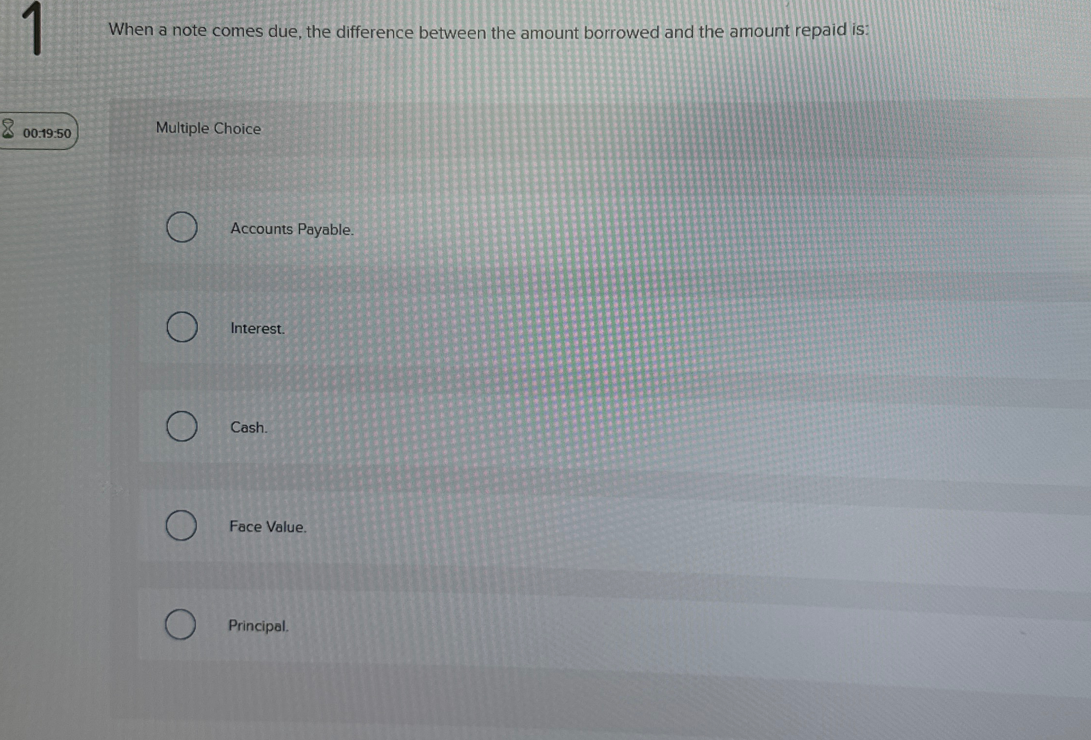 1 When a note comes due, the difference between