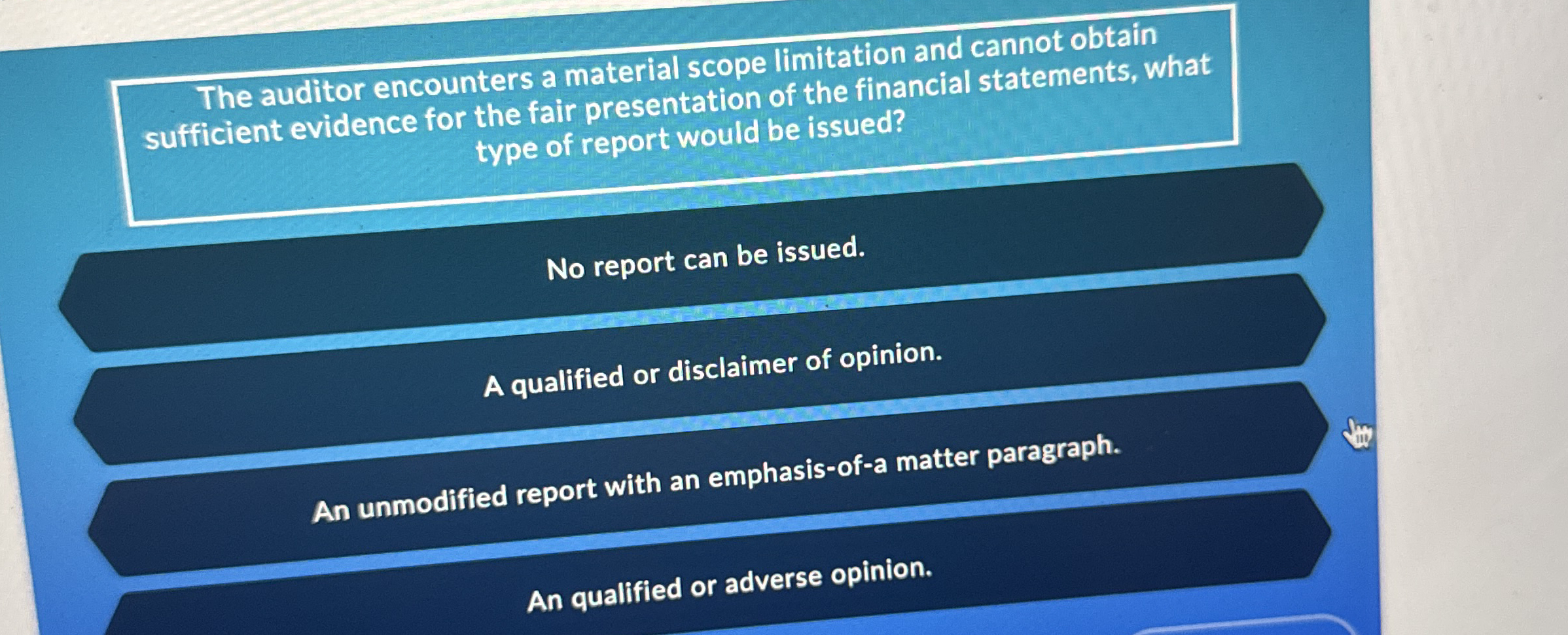 The auditor encounters a material scope