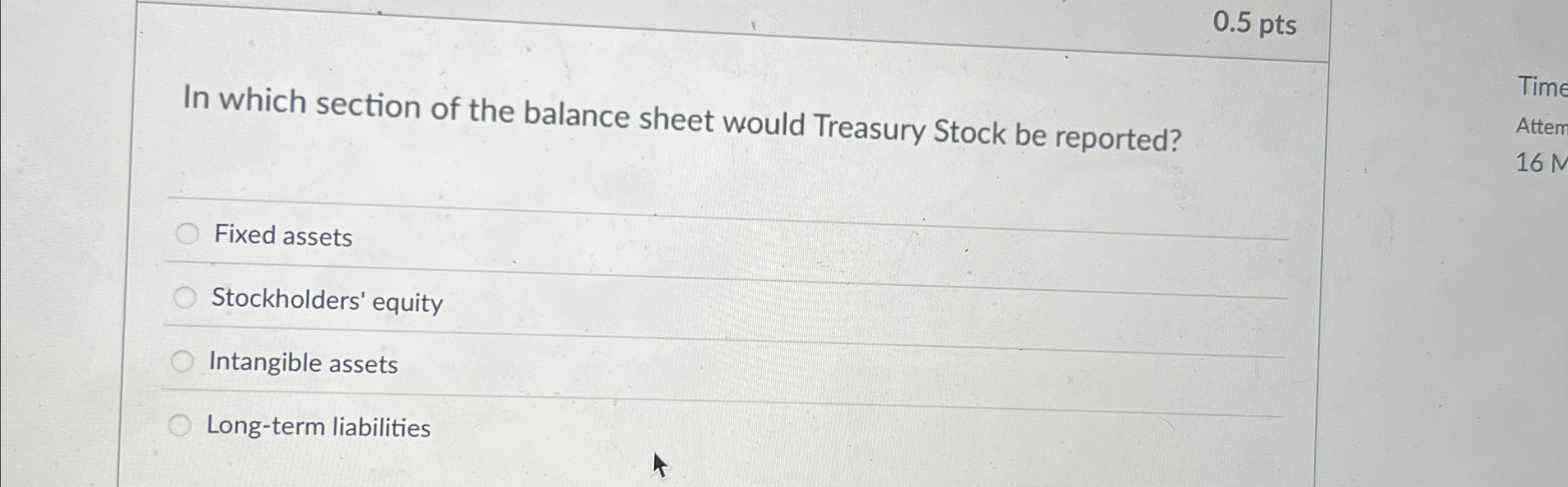 In which section of the balance sheet would