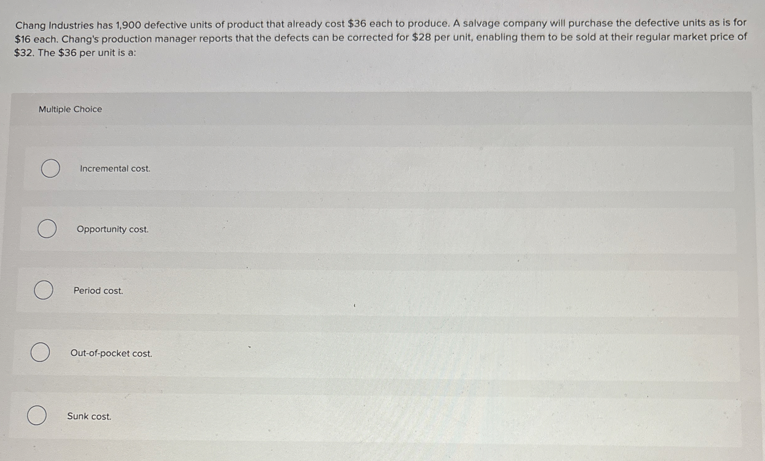 Chang Industries has 1 , 9 0 0 defective units of