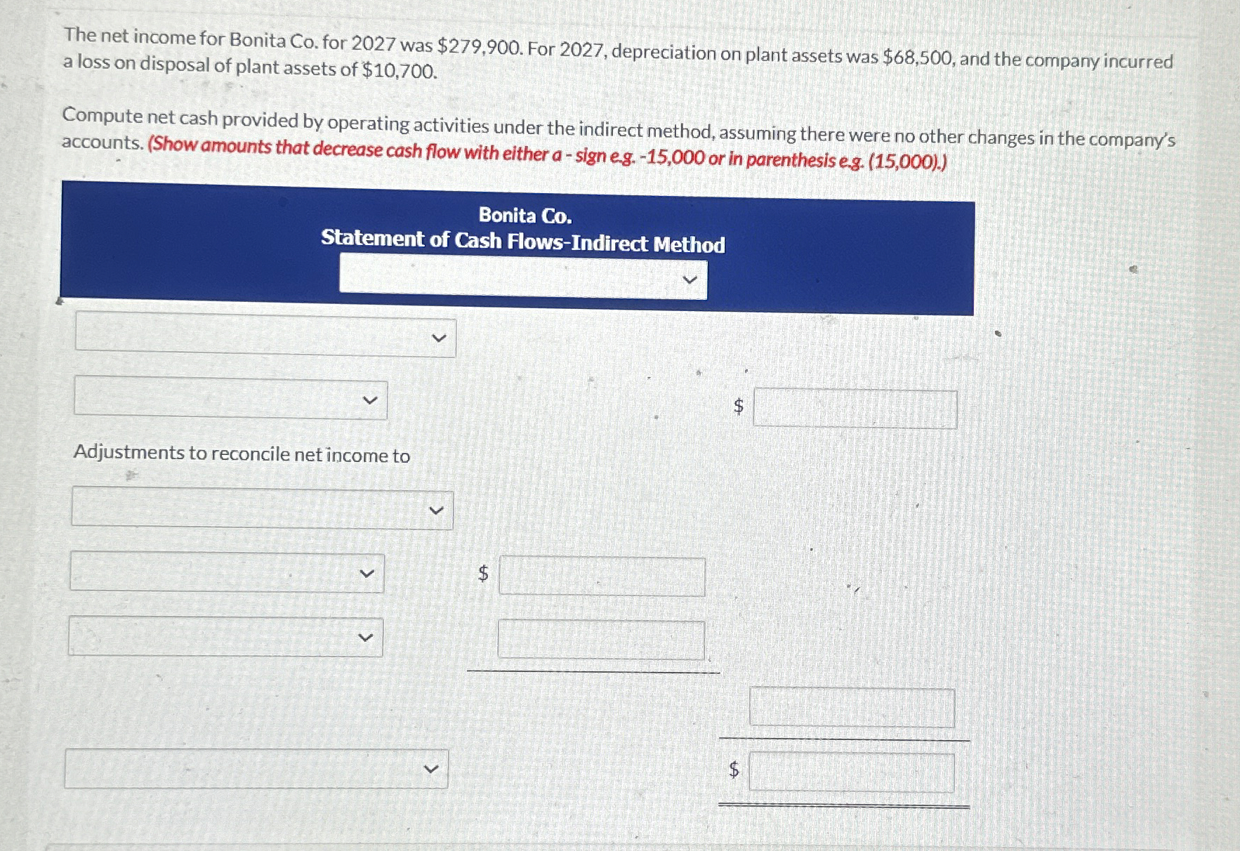 The net income for Bonita Co . for 2 0 2 7 was $