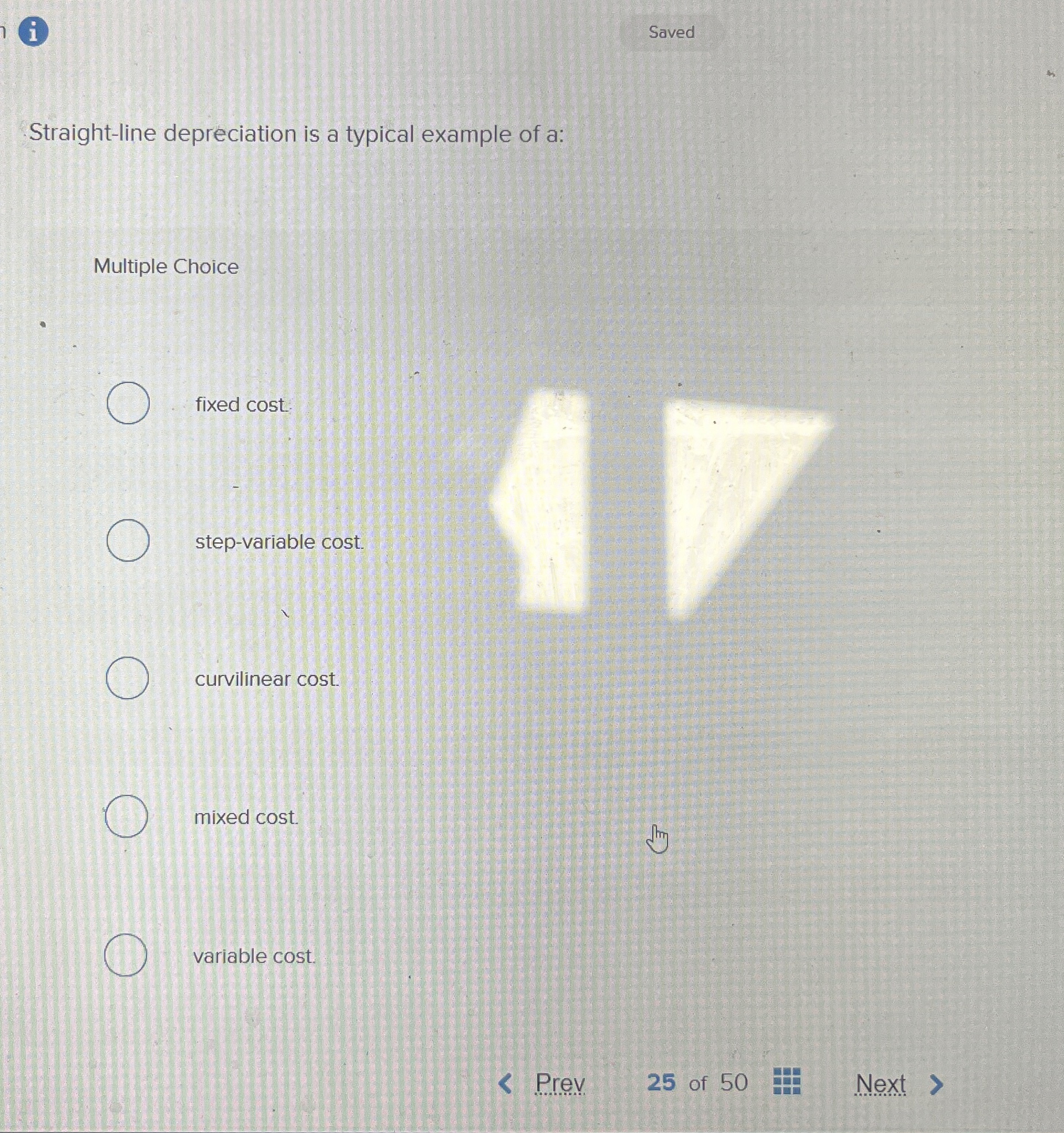 i Saved Straight - line depreciation is a typical
