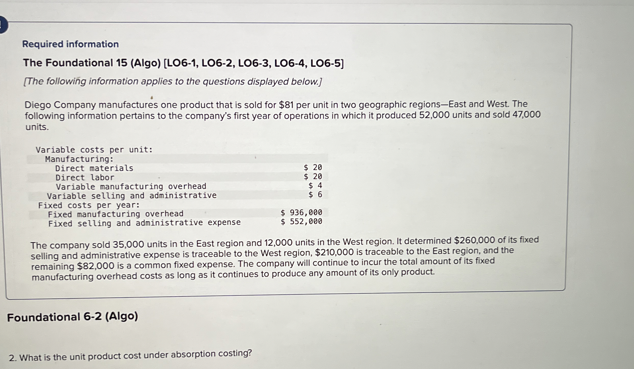 Required information The Foundational 1 5 ( Algo