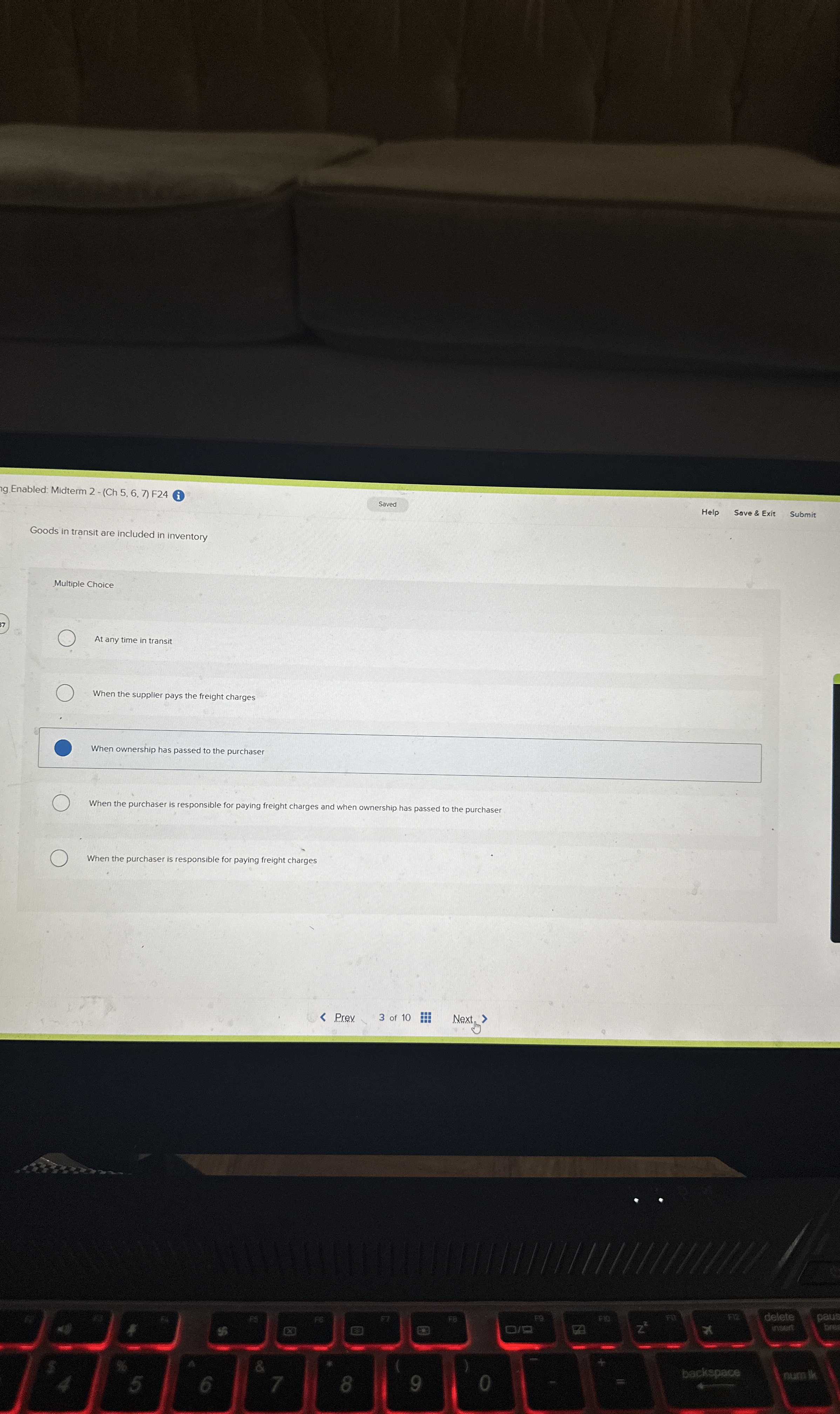 Ig . Enabled: Midterm 2 - ( Ch 5 , 6 , 7 ) F 2 4