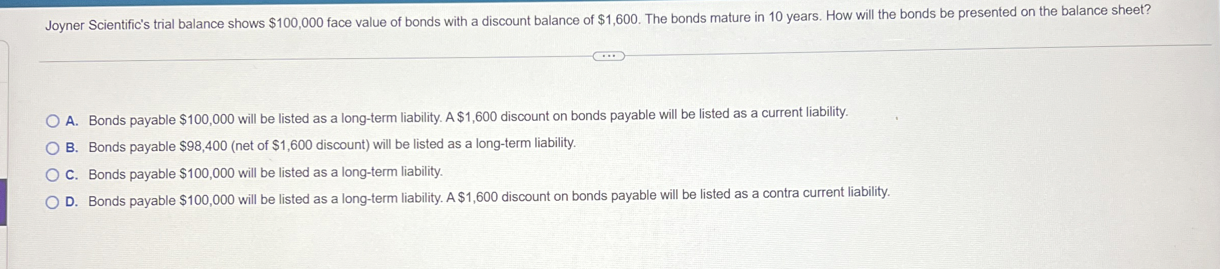 Joyner Scientific's trial balance shows $ 1 0 0 ,