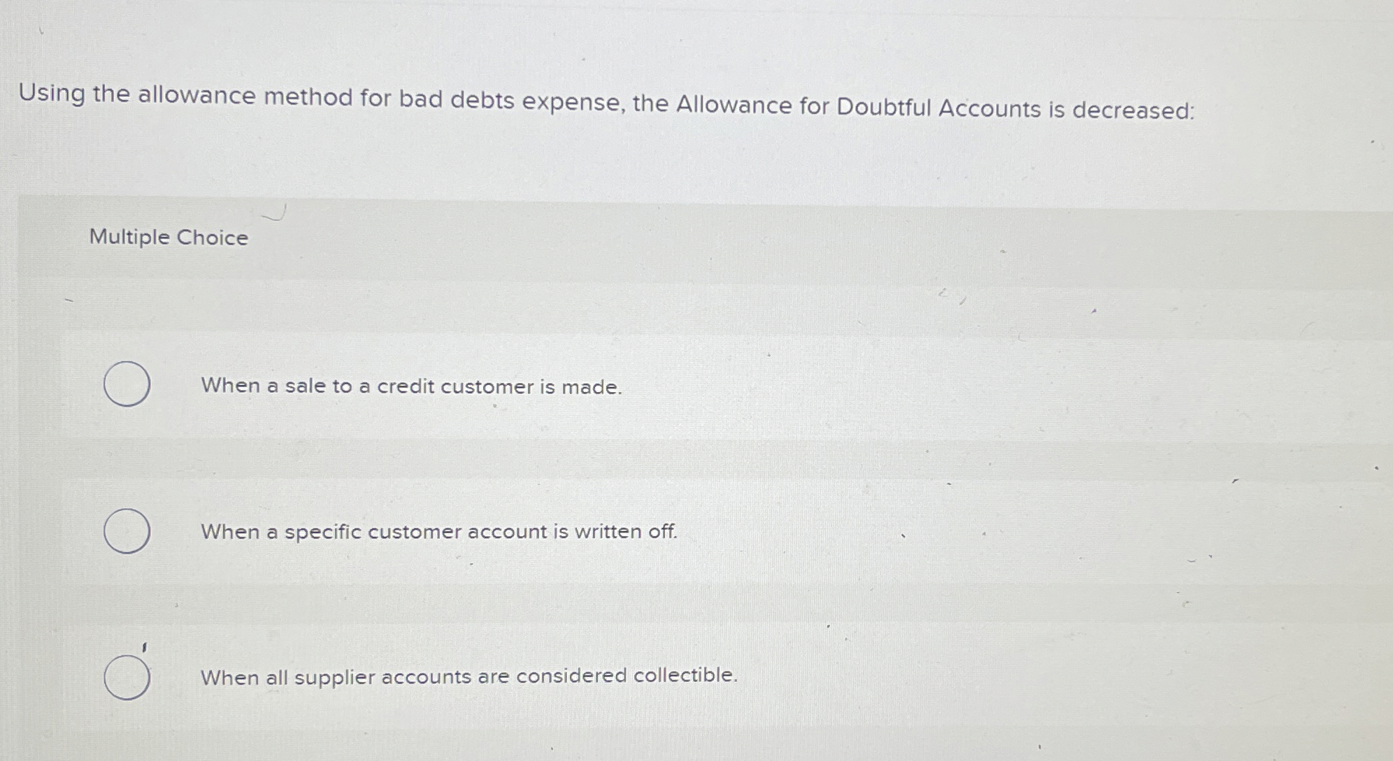 Using the allowance method for bad debts expense,