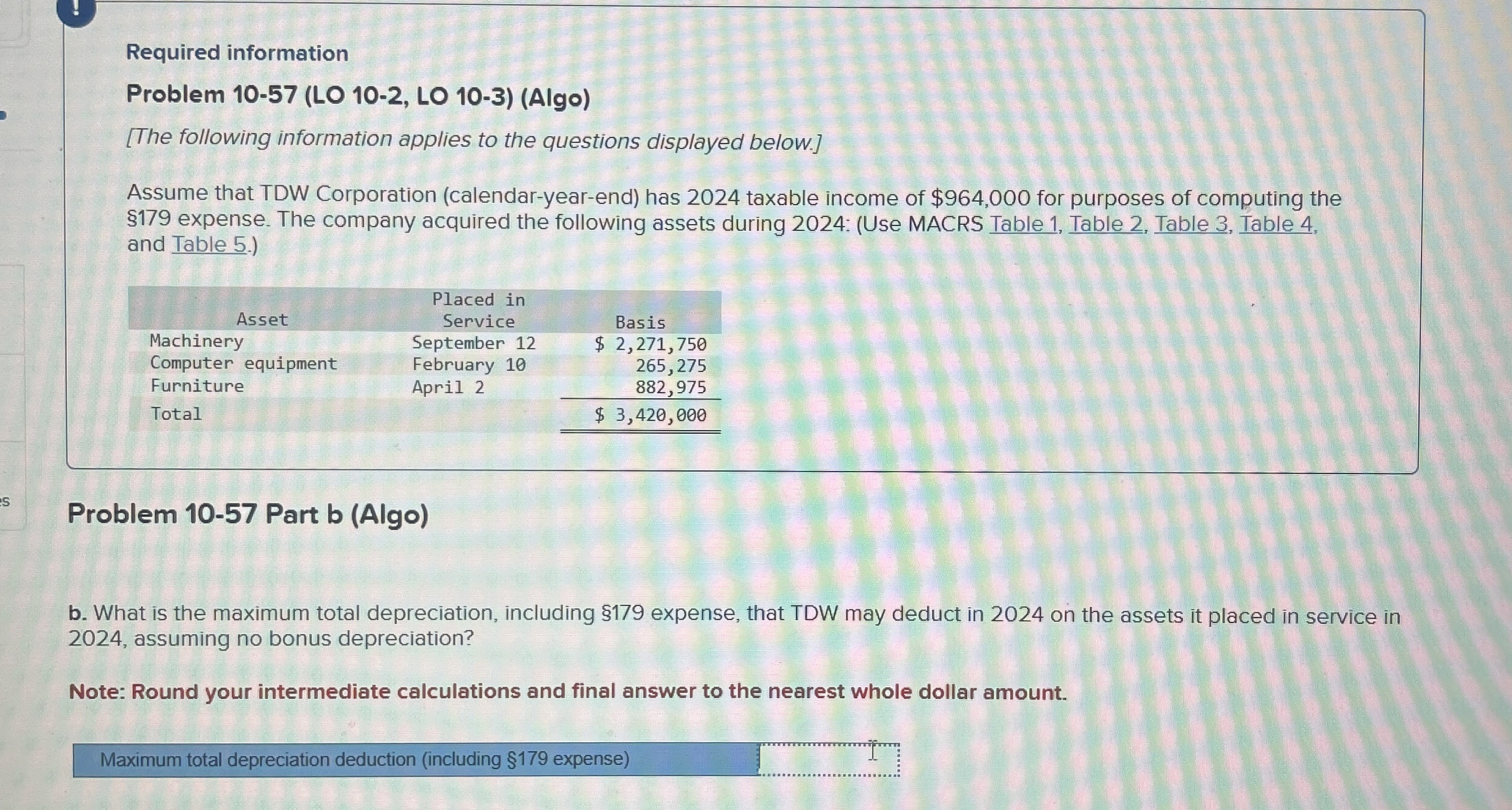 ! Required information Problem 1 0 - 5 7 ( LO 1 0