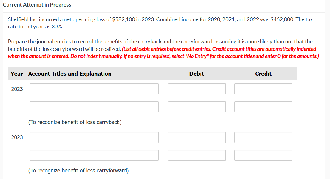 Current Attempt in Progress Sheffield Inc.