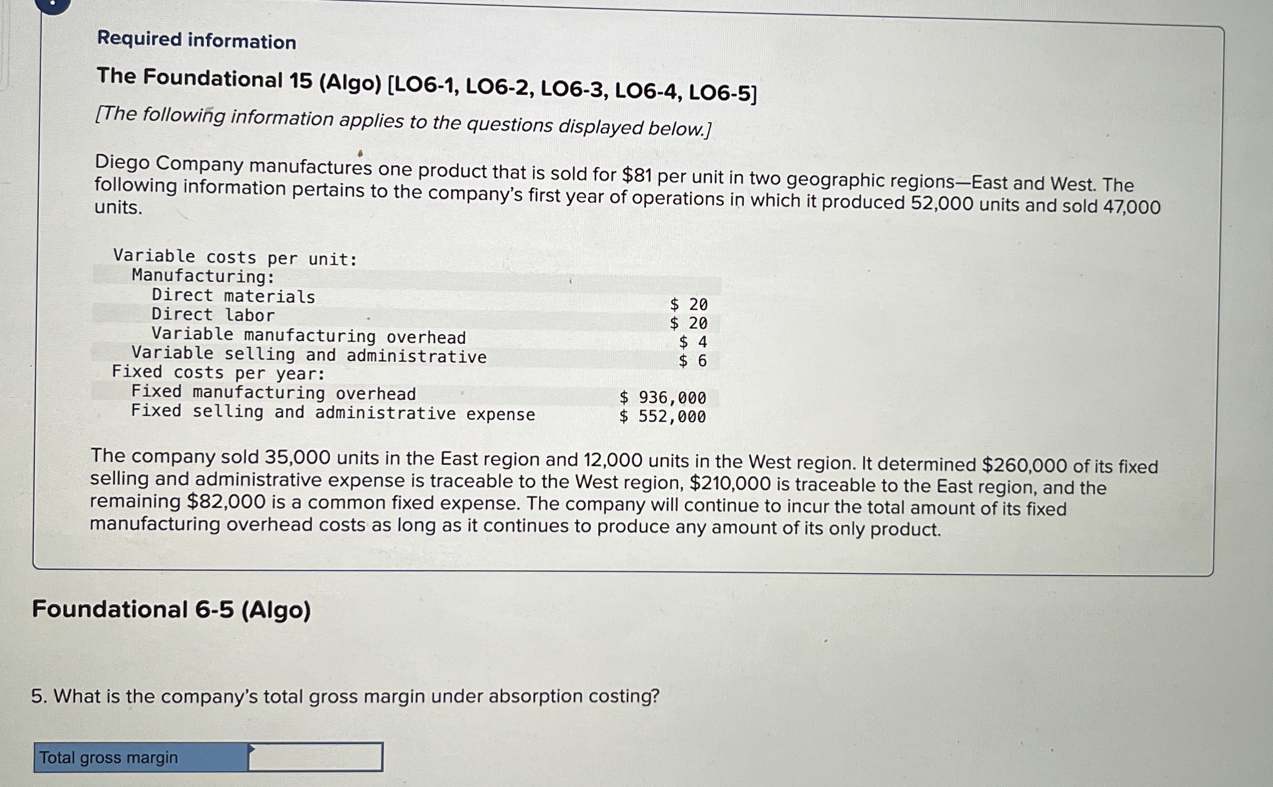Required information The Foundational 1 5 ( Algo
