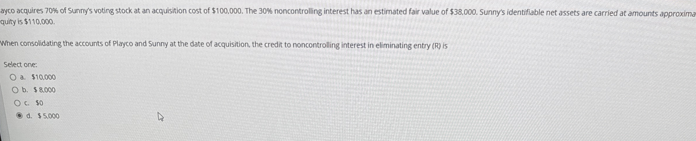 ayco acquires 7 0 % of Sunny's voting stock at an