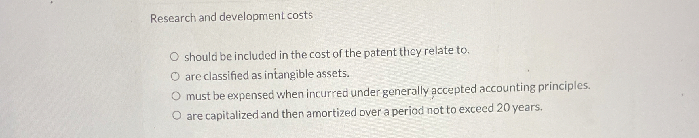 Research and development costs should be included